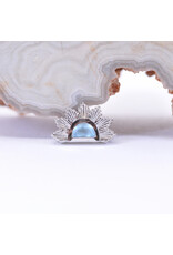 BVLA Himalia with Sandblasted Grade AA Swiss Blue Topaz in 14k White Gold 16g Threaded End by BVLA!
