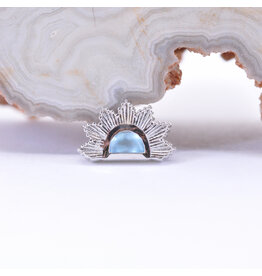 BVLA Himalia Swiss Blue Topaz White Gold 16g Threaded End
