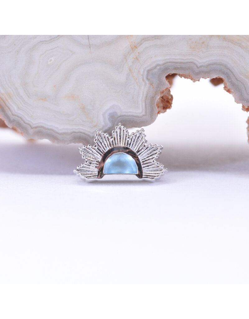BVLA Himalia with Sandblasted Grade AA Swiss Blue Topaz in 14k White Gold 16g Threaded End by BVLA!