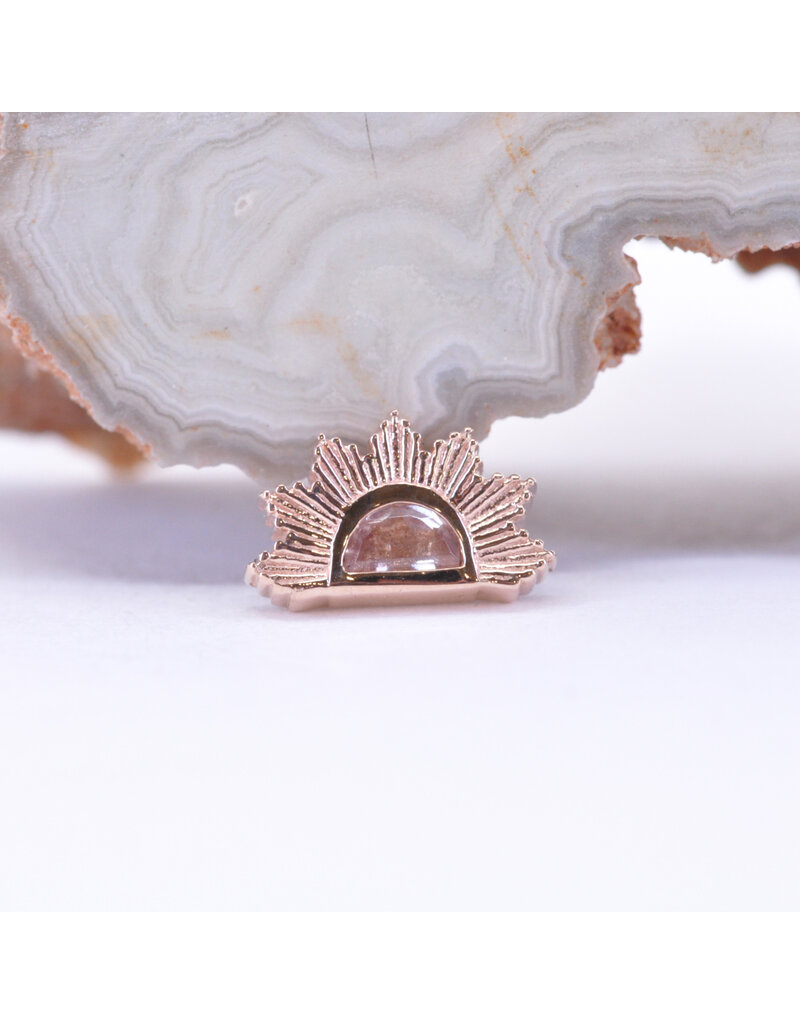 BVLA Himalia with Faceted Oregon Sunstone in 14k Rose Gold 16g Threaded End by BVLA!