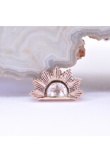 BVLA Himalia with Faceted Rainbow Moonstone in 14k Rose Gold 16g Threaded End by BVLA!
