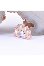 BVLA Himalia with Faceted Rainbow Moonstone in 14k Rose Gold 16g Threaded End by BVLA!