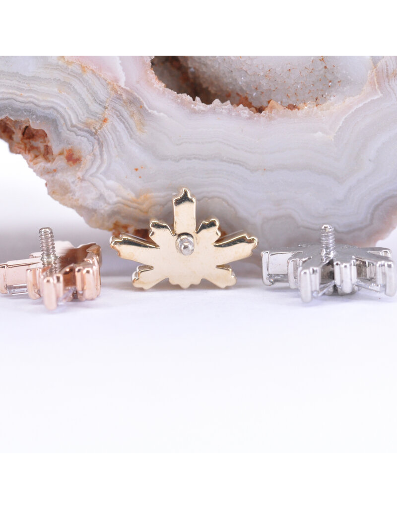 BVLA Half Mini Nova with CZ in 14k Gold 16g Threaded Ends by BVLA!