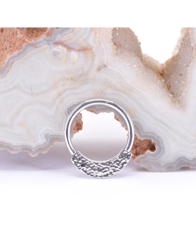 BVLA 18g 5/16" Hammered Janna in 14k White Gold Seam Ring by BVLA!