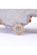 BVLA 7mm Mini Compass with CZ in 14k Gold 16g Threaded Ends by BVLA!