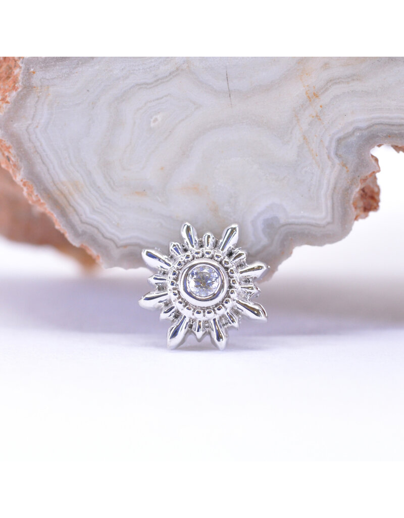 BVLA 7mm Mini Compass with CZ in 14k Gold 16g Threaded Ends by BVLA!