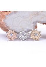 BVLA 7mm Mini Compass with CZ in 14k Gold 16g Threaded Ends by BVLA!