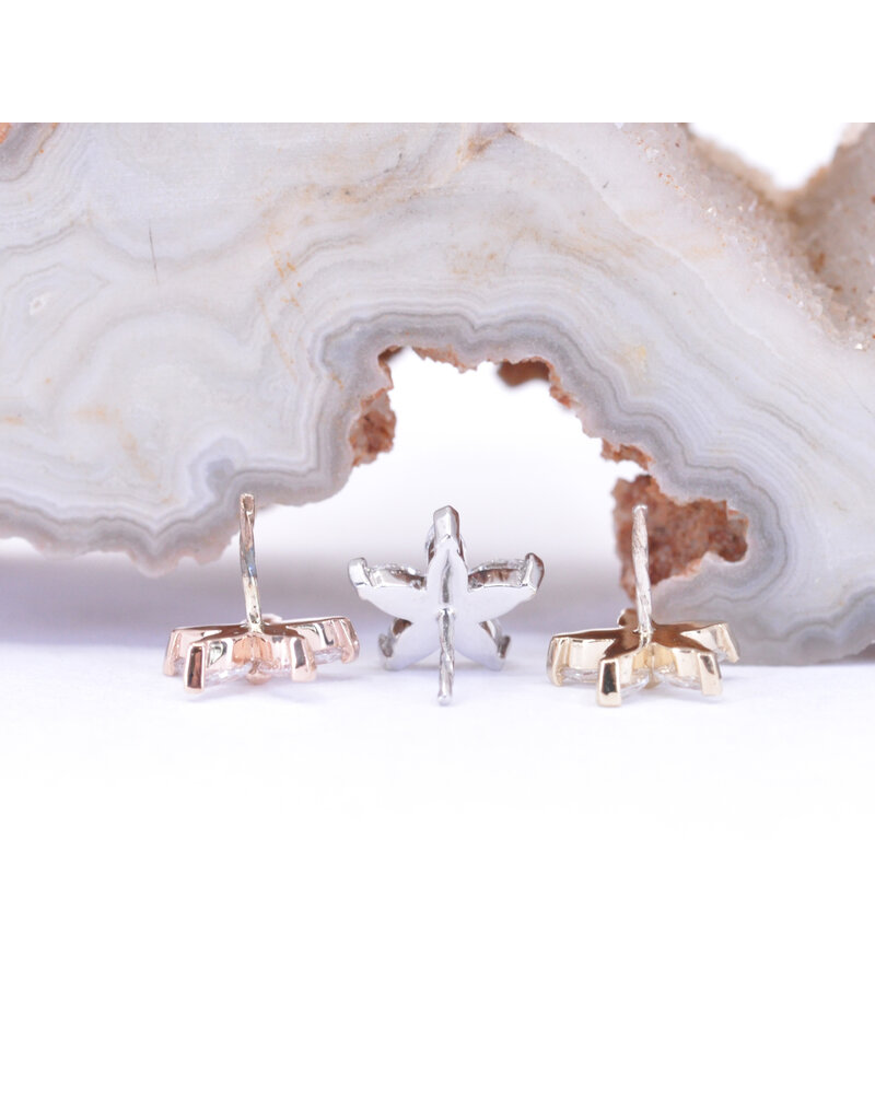 BVLA Starflower with CZ in 14k Gold Threadless Ends by BVLA!