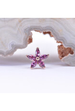 BVLA Starflower with Grade AA Rhodolite Garnet it 14k Rose Gold Threadless End by BVLA!