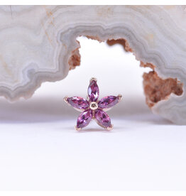 BVLA Starflower Rhodolite Rose Gold Threadless End