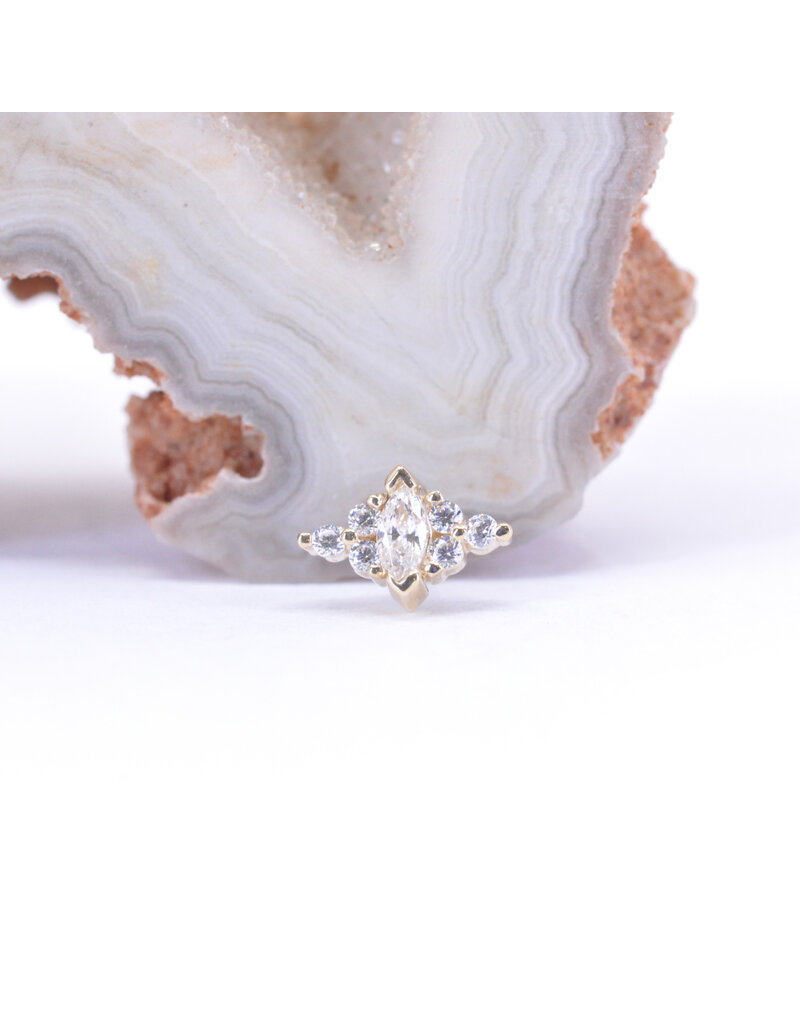 BVLA Embrace Marquise with CZ in 14k Gold Threadless Ends by BVLA!