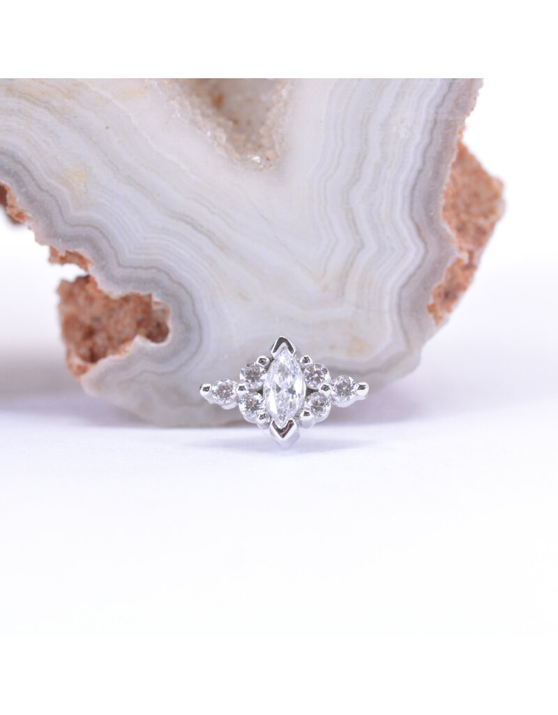 BVLA Embrace Marquise with CZ in 14k Gold Threadless Ends by BVLA!