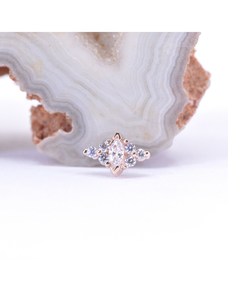 BVLA Embrace Marquise with CZ in 14k Gold Threadless Ends by BVLA!