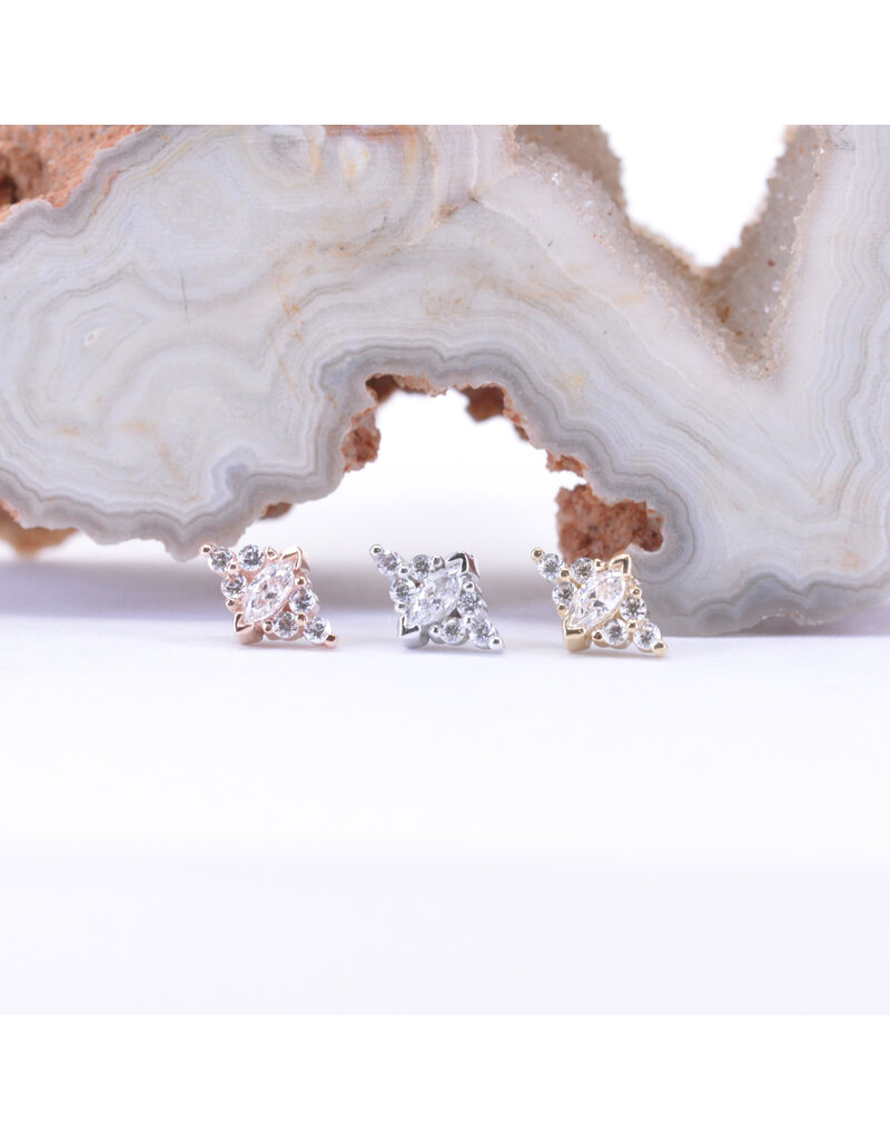 BVLA Embrace Marquise with CZ in 14k Gold Threadless Ends by BVLA!