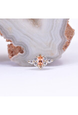 BVLA Embrace Marquise with CZ and Grade AA Peach Topaz in 14k Yellow Gold Threadless End by BVLA!