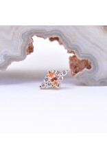 BVLA Embrace Marquise with CZ and Grade AA Peach Topaz in 14k Yellow Gold Threadless End by BVLA!