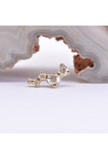 BVLA Left or Right Facing Ripple with CZ in 14k Gold 16g Threaded Ends by BVLA!