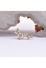 BVLA Left or Right Facing Ripple with CZ in 14k Gold 16g Threaded Ends by BVLA!