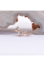 BVLA Left or Right Facing Ripple with CZ in 14k Gold 16g Threaded Ends by BVLA!