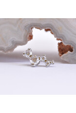 BVLA Left or Right Facing Ripple with CZ in 14k Gold 16g Threaded Ends by BVLA!