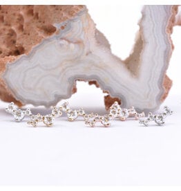 BVLA Ripple CZ 14k Gold 16g Threaded Ends