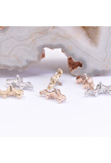 BVLA Left or Right Facing Ripple with CZ in 14k Gold 16g Threaded Ends by BVLA!