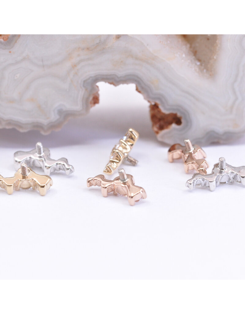 BVLA Left or Right Facing Ripple with CZ in 14k Gold 16g Threaded Ends by BVLA!