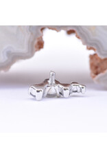 BVLA Right Facing Ripple with Faceted Labradorite, Grey CZ, Chrome CZ and CZ in 14k White Gold 16g Threaded End by BVLA!