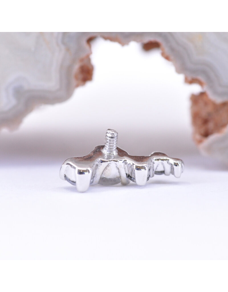 BVLA Right Facing Ripple with Faceted Labradorite, Grey CZ, Chrome CZ and CZ in 14k White Gold 16g Threaded End by BVLA!