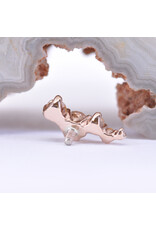 BVLA Left Facing Ripple with Champagne CZ, Amber CZ and CZ in 14k Rose Gold 16g Threaded End by BVLA!