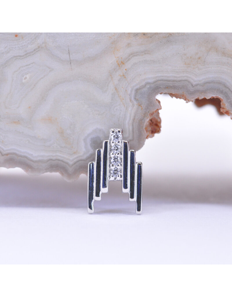 BVLA Roark with CZ in 14k Gold 16g Threaded Ends by BVLA!