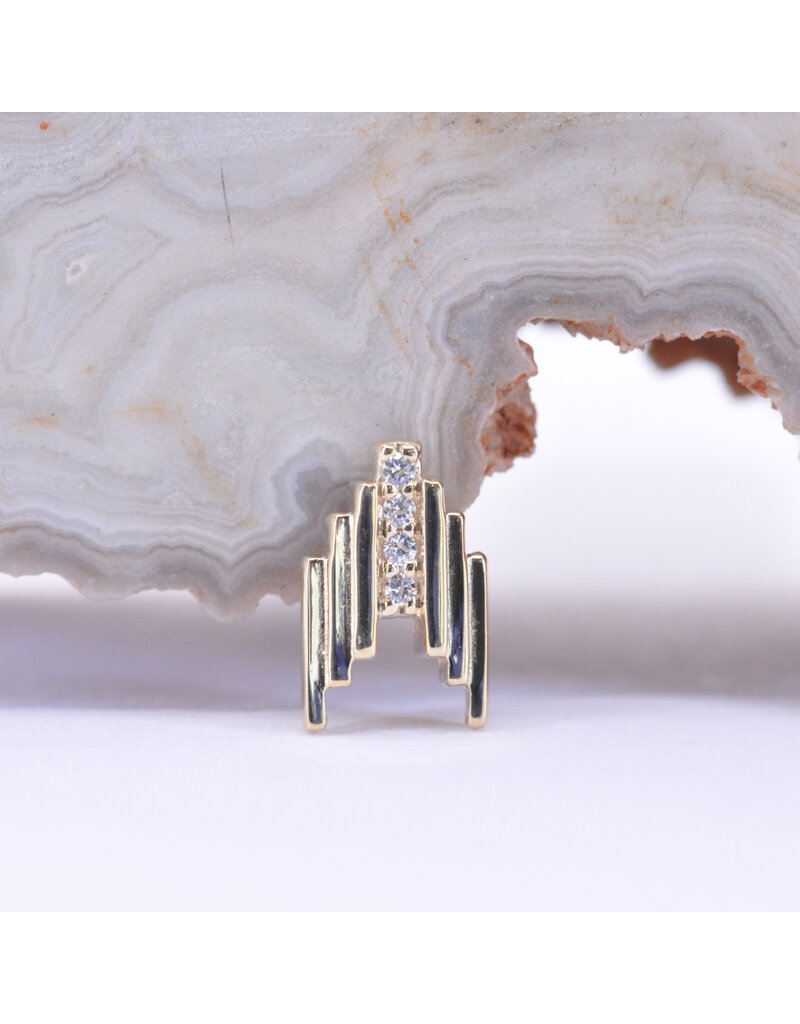 BVLA Roark with CZ in 14k Gold 16g Threaded Ends by BVLA!