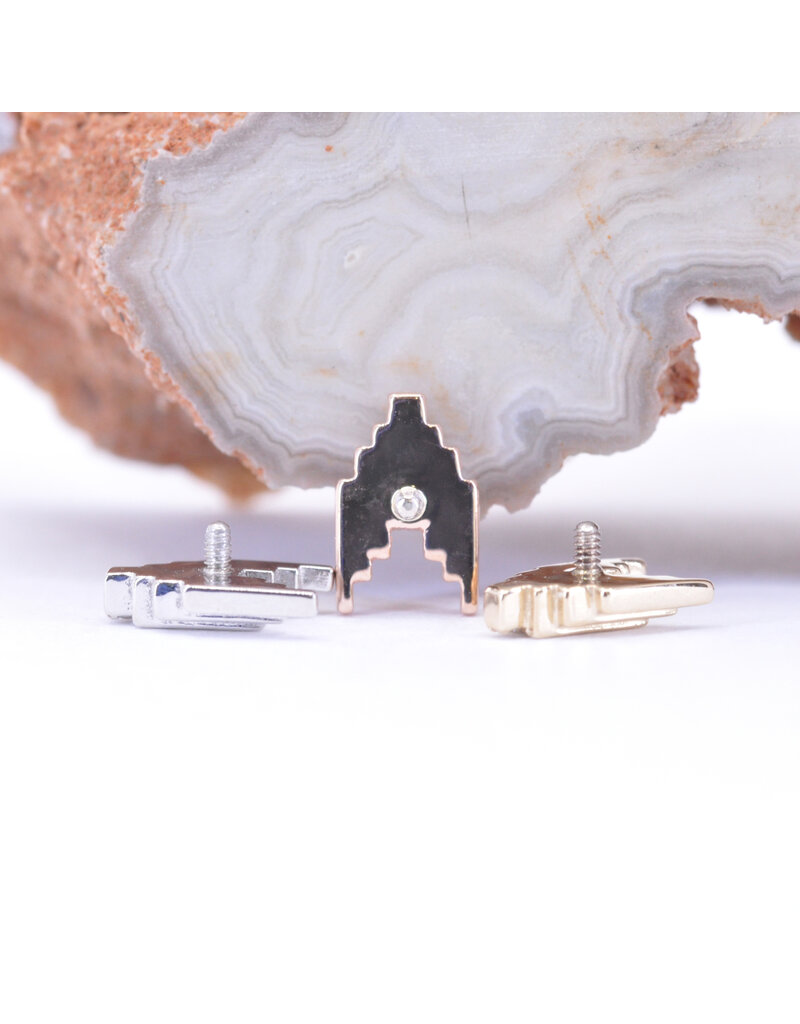 BVLA Roark with CZ in 14k Gold 16g Threaded Ends by BVLA!