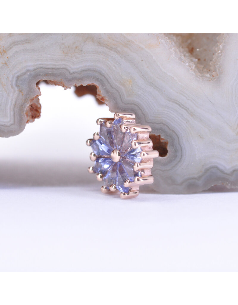 BVLA Pablito with Genuine Tanzanite in 14k Rose Gold 16g Threaded End by BVLA!