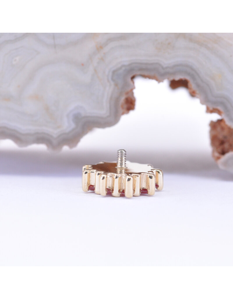 BVLA Pablito with Padparadscha Sapphire in 14k Yellow Gold 16g Threaded End by BVLA!