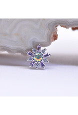 BVLA Elaine with CZ, Light Pink Sapphire and Mercury Mist Topaz in 14k White Gold 16g Threaded End by BVLA!