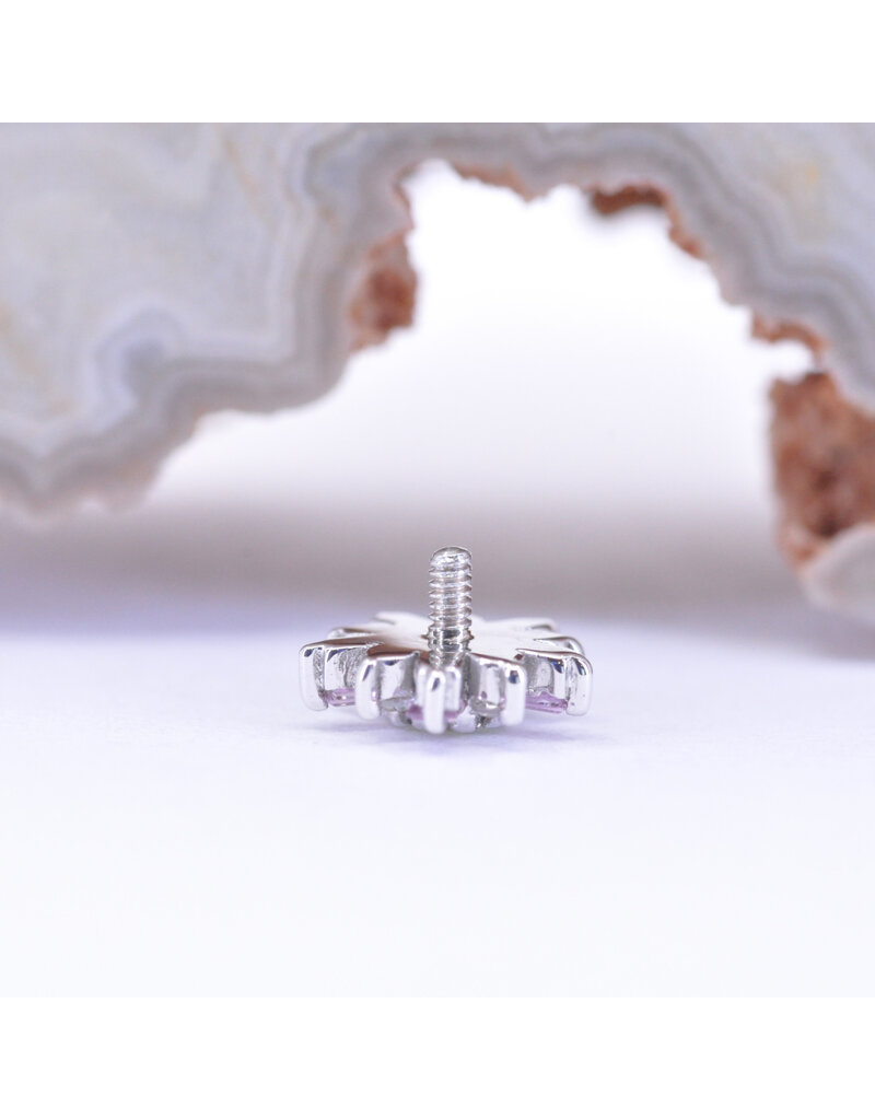 BVLA Elaine with CZ, Light Pink Sapphire and Mercury Mist Topaz in 14k White Gold 16g Threaded End by BVLA!