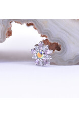 BVLA Elaine with CZ, Light Pink Sapphire and Mercury Mist Topaz in 14k White Gold 16g Threaded End by BVLA!