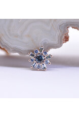 BVLA Elaine with Genuine Grey Sapphire, Swiss Blue Topaz and London Blue Topaz in 14k Rose Gold 16g Threaded End by BVLA!