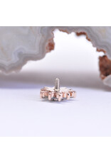 BVLA Elaine with Genuine Grey Sapphire, Swiss Blue Topaz and London Blue Topaz in 14k Rose Gold 16g Threaded End by BVLA!