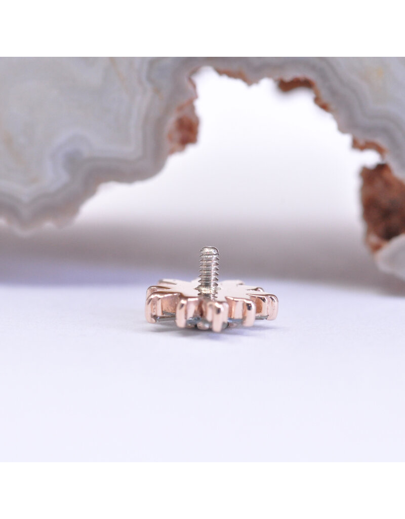 BVLA Elaine with Genuine Grey Sapphire, Swiss Blue Topaz and London Blue Topaz in 14k Rose Gold 16g Threaded End by BVLA!