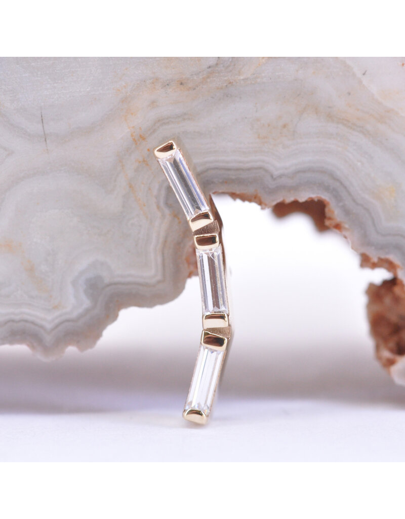 BVLA Trix 3 with CZ in 14k Gold 16g Threaded Ends by BVLA!