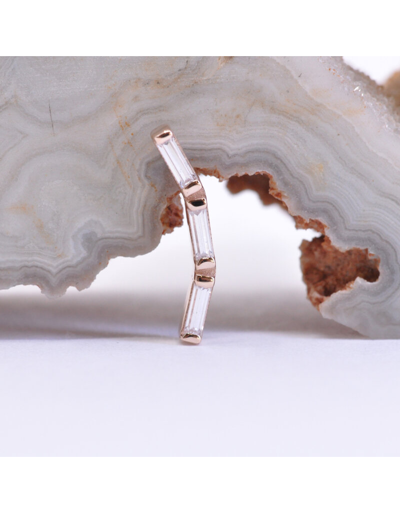 BVLA Trix 3 with CZ in 14k Gold 16g Threaded Ends by BVLA!
