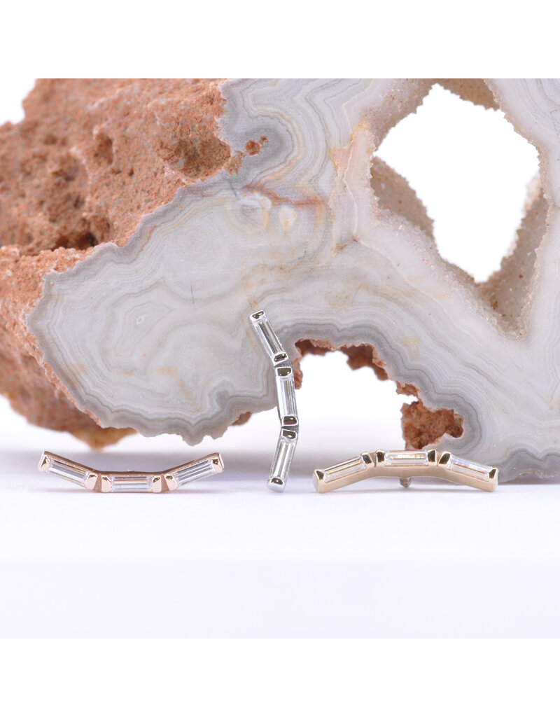 BVLA Trix 3 with CZ in 14k Gold 16g Threaded Ends by BVLA!