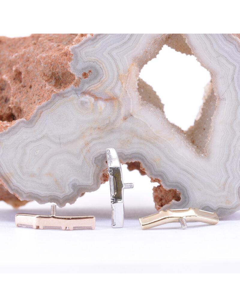 BVLA Trix 3 with CZ in 14k Gold 16g Threaded Ends by BVLA!
