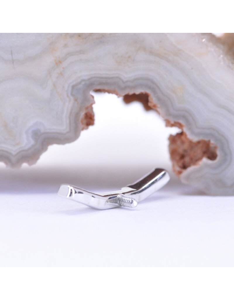 BVLA Trix 3 with Light Pink Sapphire in 14k White Gold 16g Threaded End by BVLA!