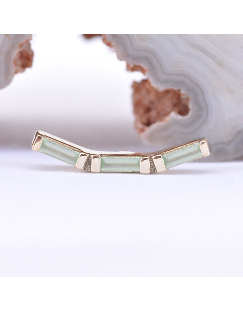 BVLA Trix 3 with Sandblasted Grade AA Tsavorite Garnet in 14k Yellow Gold 16g Threaded End by BVLA!