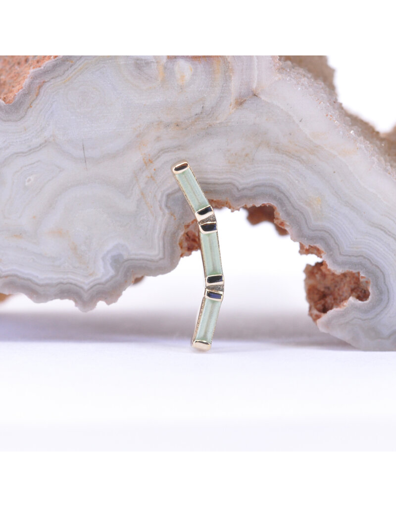 BVLA Trix 3 with Sandblasted Grade AA Tsavorite Garnet in 14k Yellow Gold 16g Threaded End by BVLA!