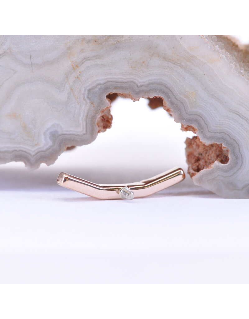 BVLA Trix 3 with Polar Sapphire in 14k Rose Gold 16g Threaded End by BVLA!