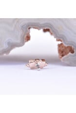 BVLA Tiny Baguette Panaraya with Padparadscha Sapphire in 14k Rose Gold 16g Threaded End by BVLA!